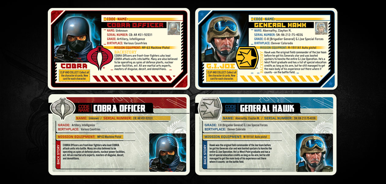 HASBRO: Hasbro G.I. Joe ID Cards