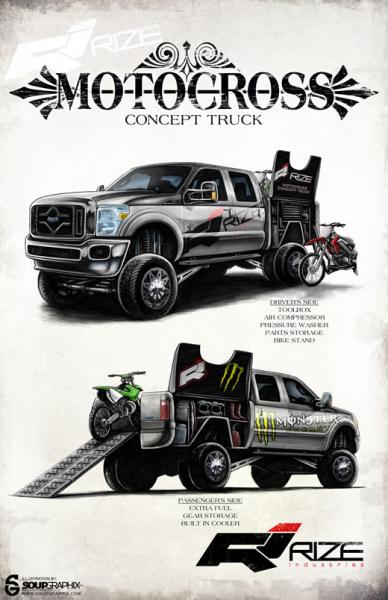 Our concept illustration for the Rize Industries Motocross Concept Truck