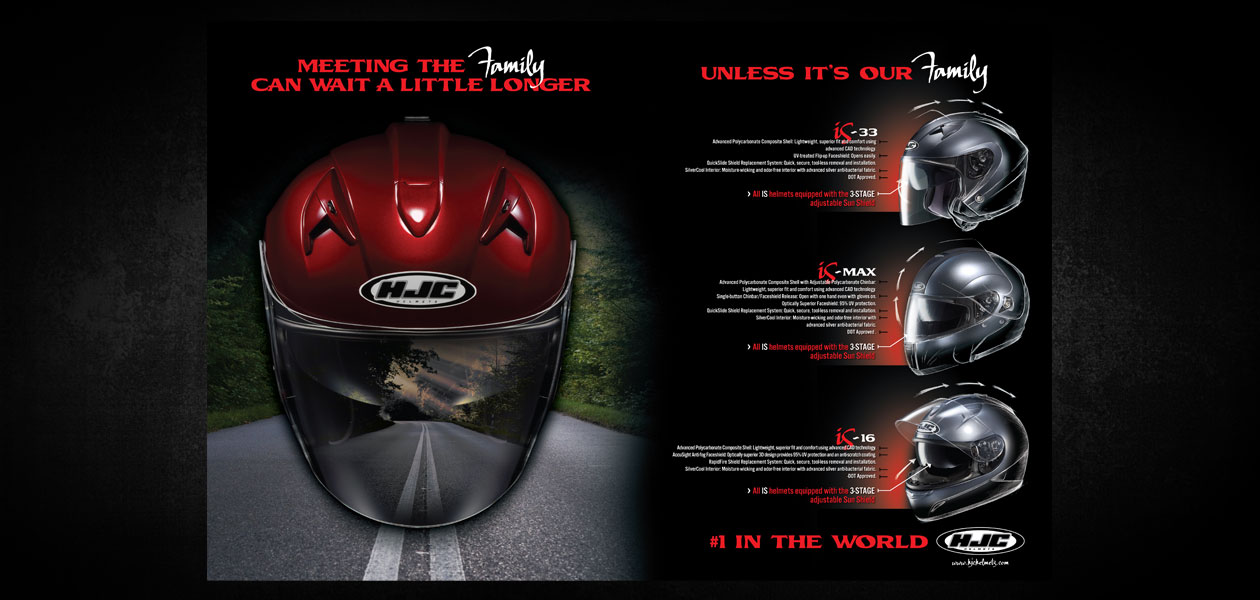 HJC HELMETS: HJC Helmets Magazine Ad Design