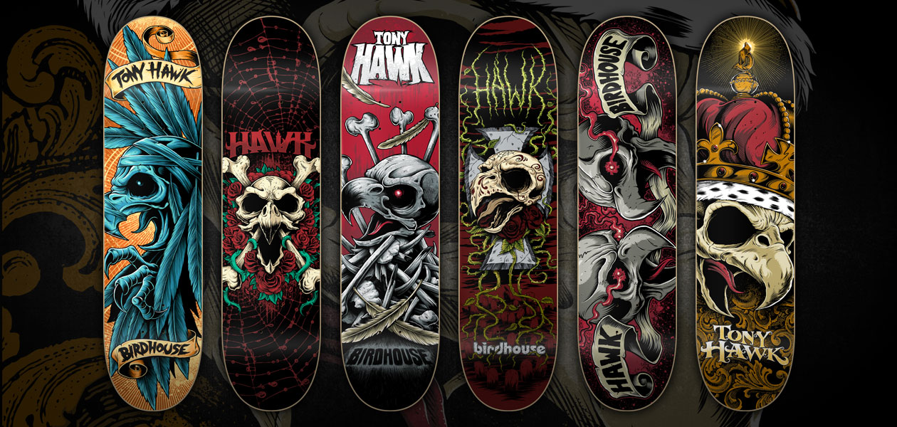 BIRDHOUSE SKATEBOARDS: Hawk Skateboard Designs