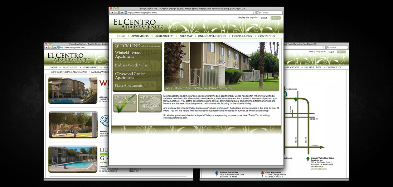 VARIOUS CLIENTS: El Centro Apartments Website Design