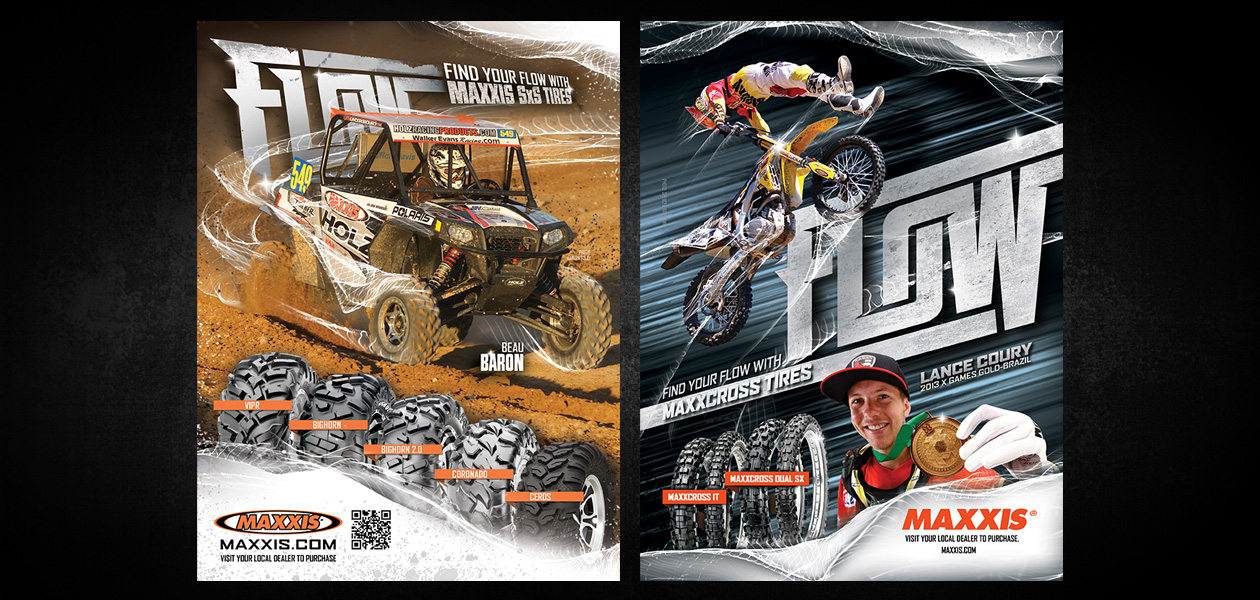 MAXXIS TIRES: Maxxis Tires Flow Magazine Ad Design